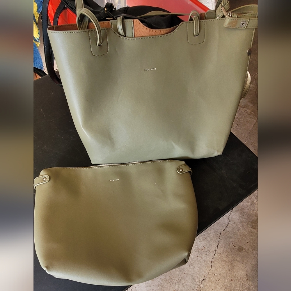 Pixie Mood Olive Tote and Clutch Set
